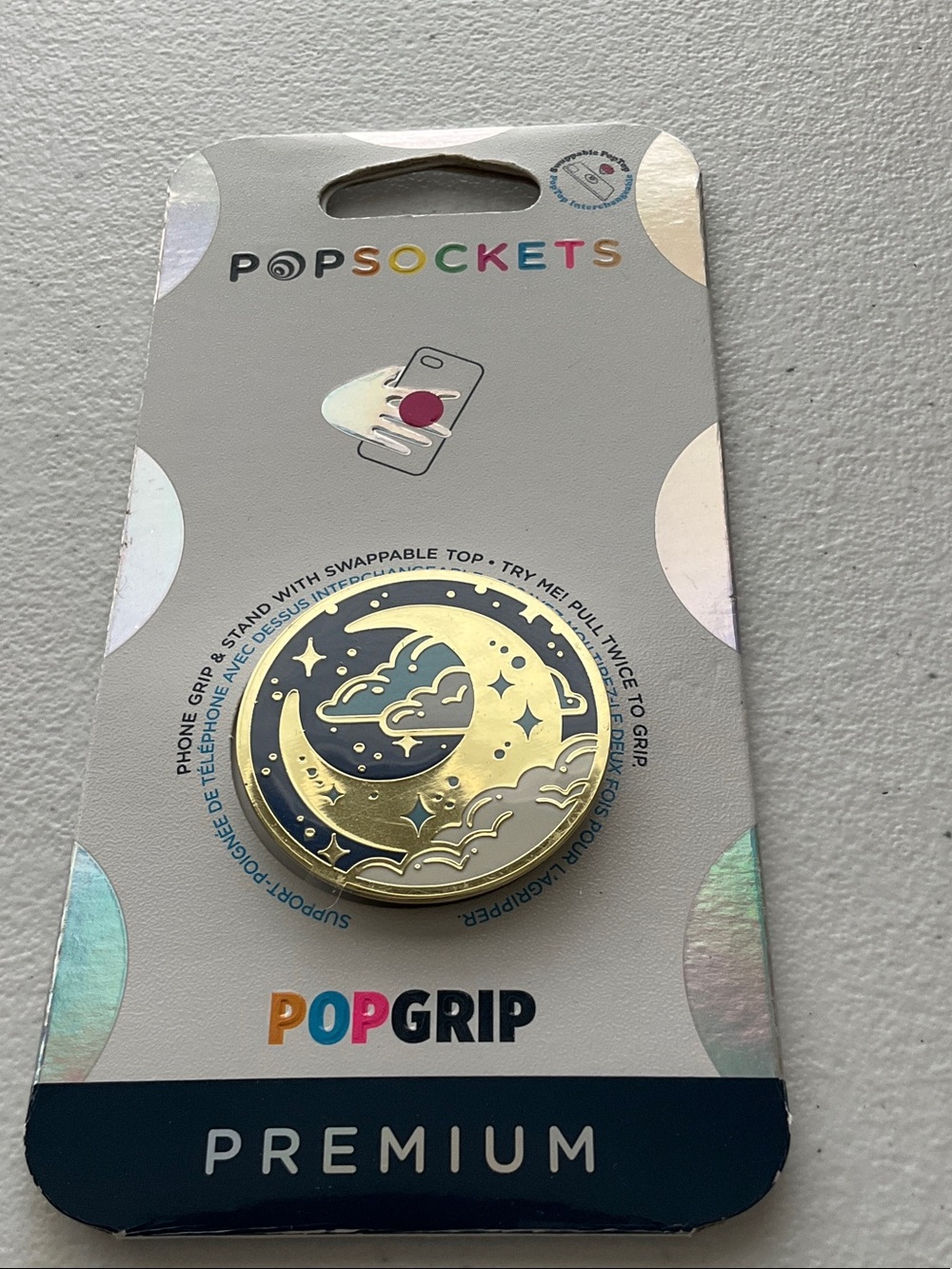 PopSocket PopGrip Premium Gold and Black Celestial Moon Top